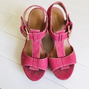 Franco Sarto Fuschia Pink Espadrille Wedge Shoes